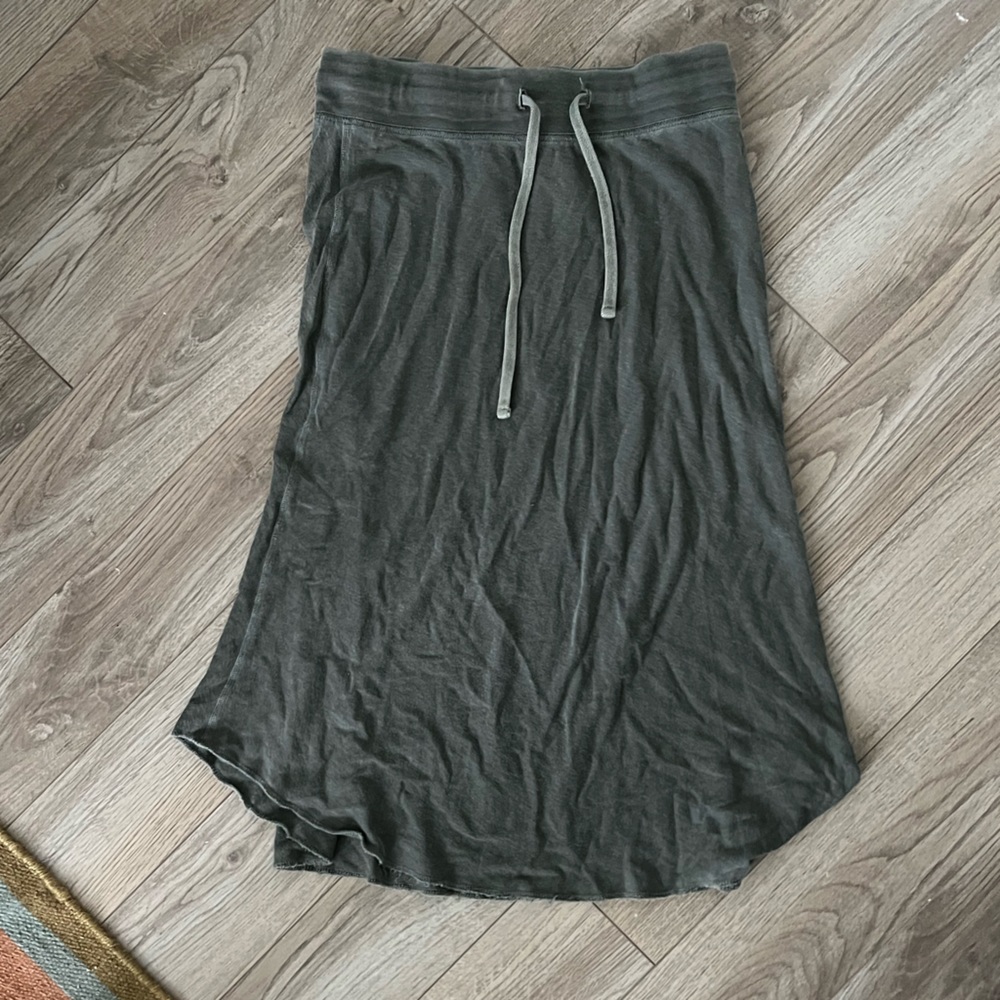 Cotton Midi Green Skirt
